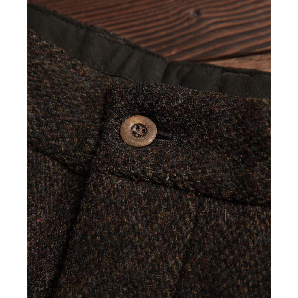 1920s Chocolate Brown Tweed Trousers Annual Ring XL - Picture 5 of 16